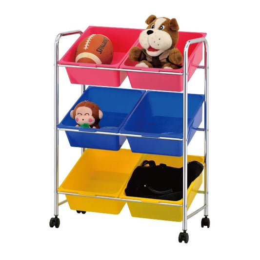 HKM-024403 Kids Toy Storage Bin Organizer - Durable Iron Design for Home Organisation