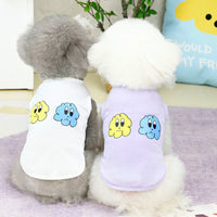 HKM-0244285 Casual Purple Vest for Small and Medium-sized Pomeranian with Teddy Laughing Cloud Design