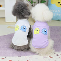 HKM-0244285 Casual Purple Vest for Small and Medium-sized Pomeranian with Teddy Laughing Cloud Design