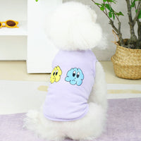 HKM-0244285 Casual Purple Vest for Small and Medium-sized Pomeranian with Teddy Laughing Cloud Design