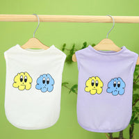 HKM-0244285 Casual Purple Vest for Small and Medium-sized Pomeranian with Teddy Laughing Cloud Design