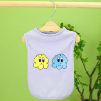 HKM-0244285 Casual Purple Vest for Small and Medium-sized Pomeranian with Teddy Laughing Cloud Design