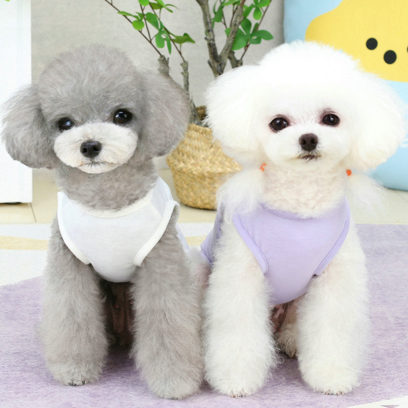 HKM-0244285 Casual Purple Vest for Small and Medium-sized Pomeranian with Teddy Laughing Cloud Design