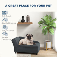 HKM-0244541 Cozy Dark Gray Pet Sofa Bed with Storage for Cats and Small Dogs