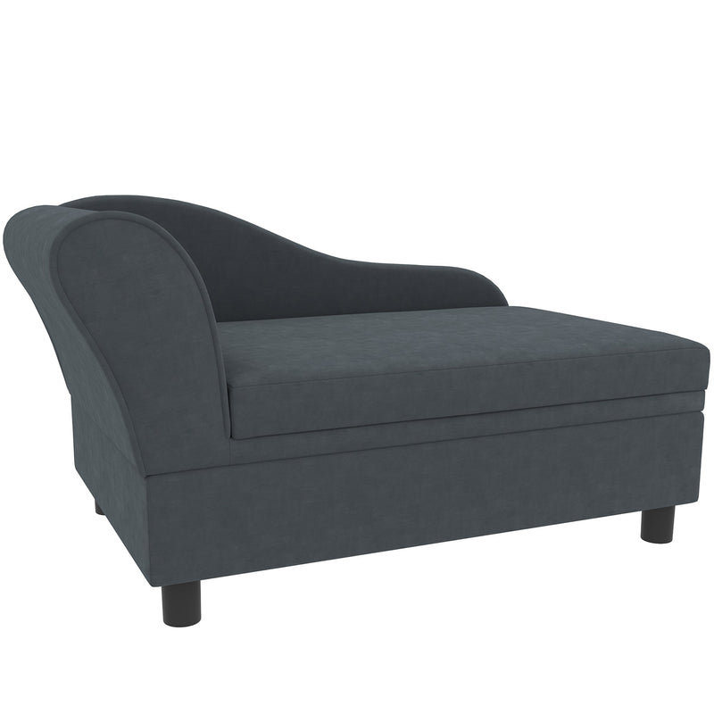 HKM-0244541 Cozy Dark Gray Pet Sofa Bed with Storage for Cats and Small Dogs