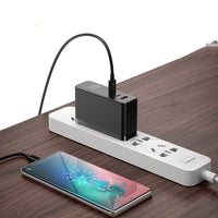 HKM-024531 GaN Mini Fast Charger with USB A Output and Dual Fast Charging Cables