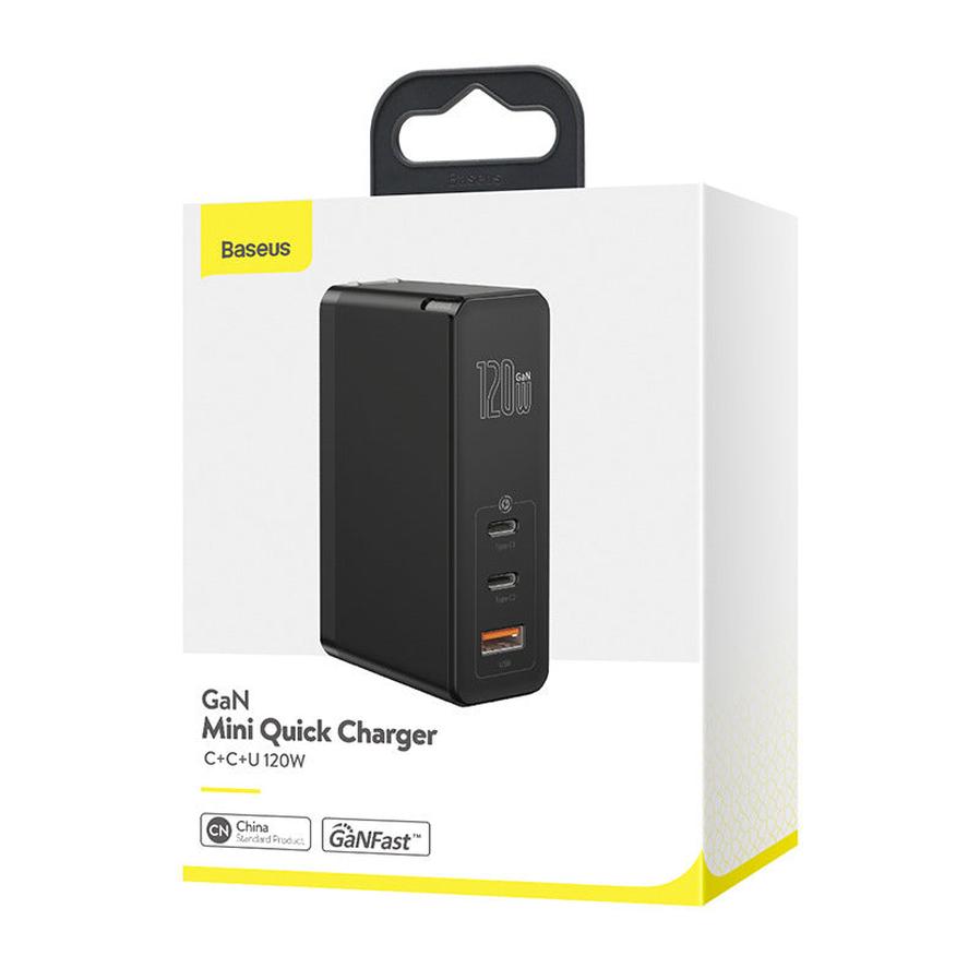 HKM-024531 GaN Mini Fast Charger with USB A Output and Dual Fast Charging Cables