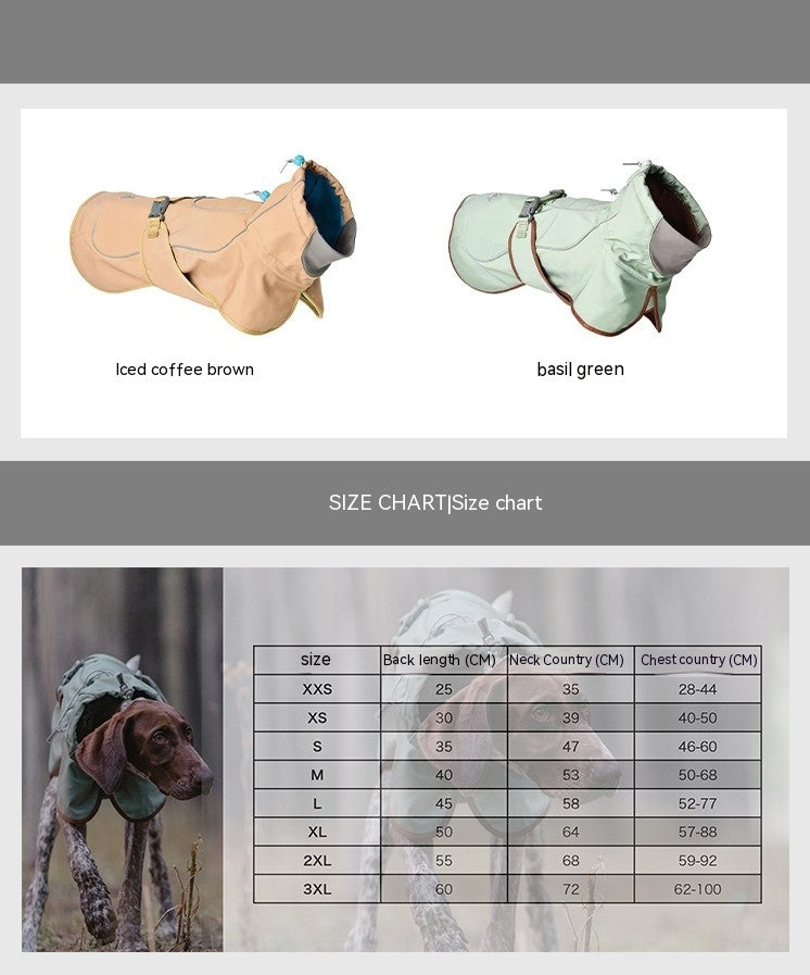 HKM-0245565 Waterproof and Windproof Soft Shell Jacket for Dogs in Basil Green and Iced Coffee Brown