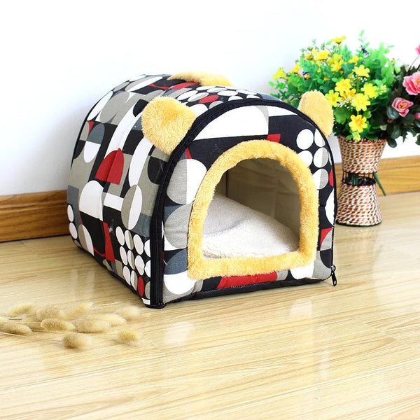 HKM-0245949 Comfortable Pet Kennel Cat Litter Box - Soft Suede, Multiple Colors, Three Sizes Available