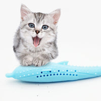 HKM-024595 Silicone Cat Toothbrush Toy for Dental Care - 2.7x17.4cm