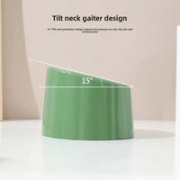 HKM-0246077 Solid Color High-Stand Anti-Slip Cat Bowl with Cactus Design for Easy Feeding