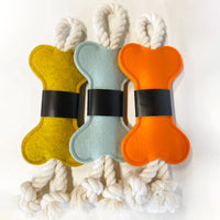 HKM-0246717 Knot Pet Toy in Bone Shape - Durable Felt for Chewing and Dental Health