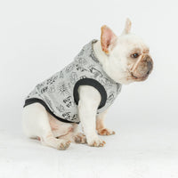HKM-024915 Casual Cotton Cartoon Hooded Short-Sleeved Sweater Vest in Beige and Gray