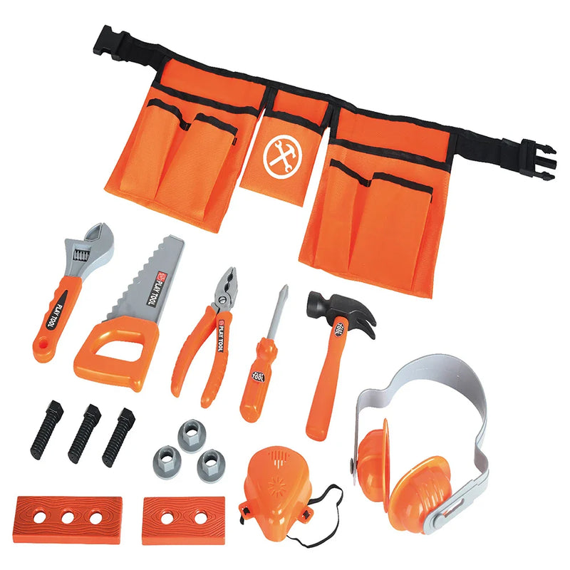 HKM-024915 Deluxe Plastic Carpenter Tool Play Set for Kids Ages 3 and Up