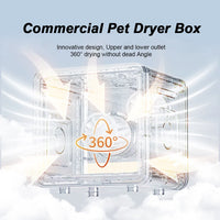 HKM-024915 Pet Dryer Box for Small Cats and Dogs - ABS Material with 360 Degree Temperature Control