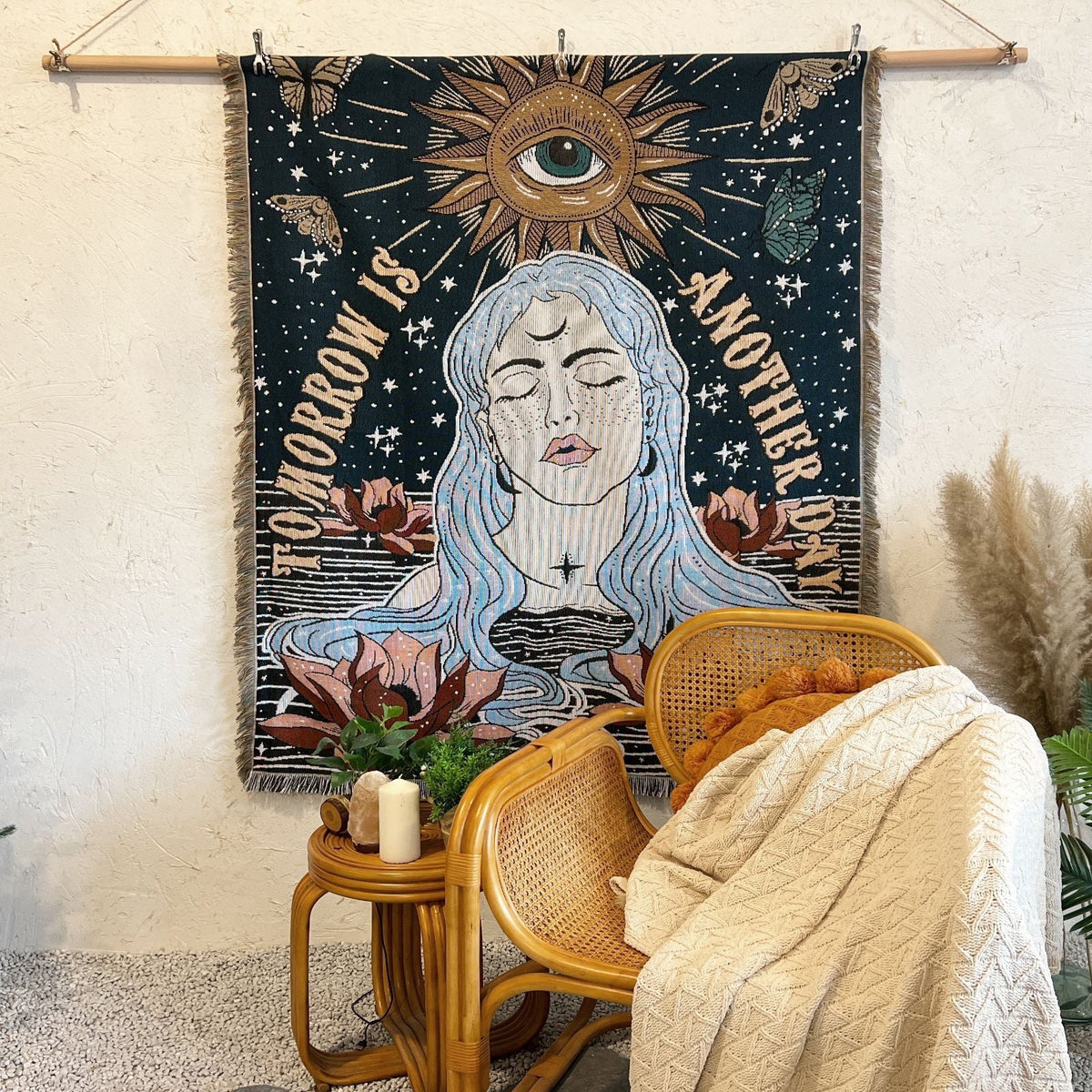 HKM-024979 Bohemian Cotton Camping Blanket, 130x160CM, All-Season Versatile Design