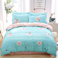 HKM-024979 Cotton Active Twill Bed Linen & Duvet Cover Set - Artistic Floral Designs, 4-Piece Collection