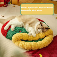 HKM-0249917 Cozy Christmas Sock Shaped Cat Nest and Sleeping Bag for Small Pets