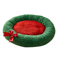 HKM-0249917 Cozy Christmas Sock Shaped Cat Nest and Sleeping Bag for Small Pets