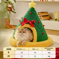HKM-0249917 Cozy Christmas Sock Shaped Cat Nest and Sleeping Bag for Small Pets
