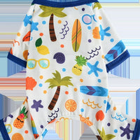 HKM-0250301 Light Green Cartoon Pet Print Jumpsuit for Small to Extra Large Pets