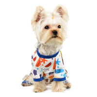 HKM-0250301 Light Green Cartoon Pet Print Jumpsuit for Small to Extra Large Pets