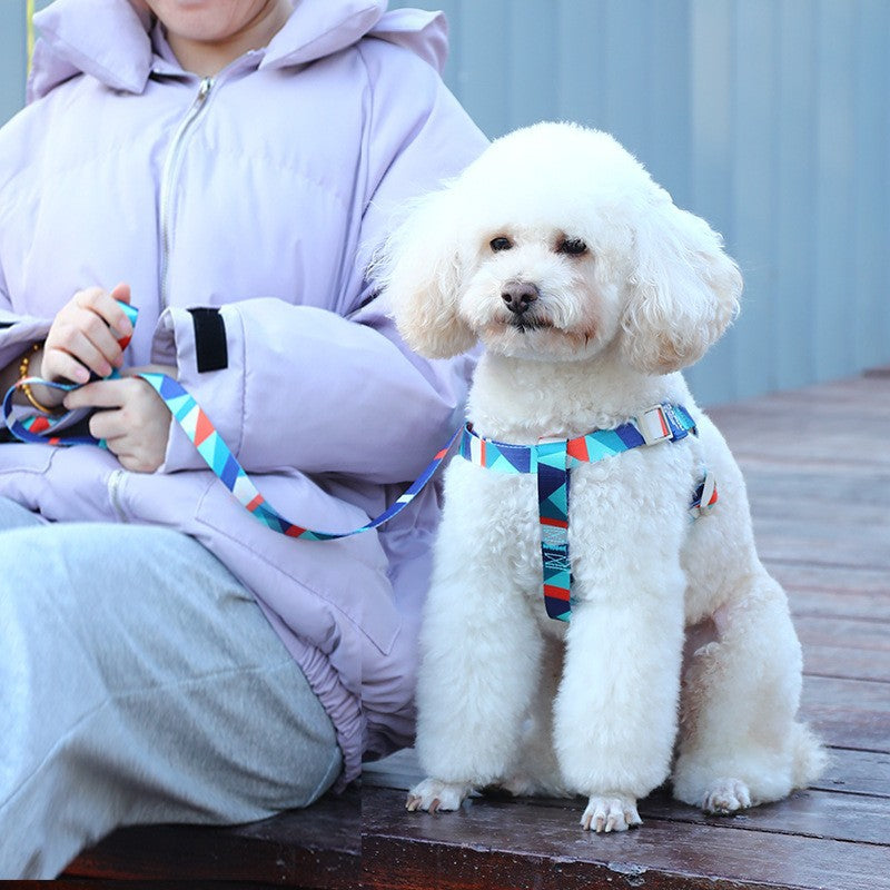HKM-0251453 Pet Supplies Adjustable Dog Vest with Traction Rope ¨C Available in Blue, Pink, Green