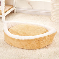 HKM-0251709 Removable Cat Litter Dog Kennel Nest - Cozy Hamburger Shell in Dark Coffee, Beige, Pink