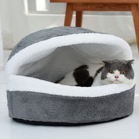 HKM-0251709 Removable Cat Litter Dog Kennel Nest - Cozy Hamburger Shell in Dark Coffee, Beige, Pink