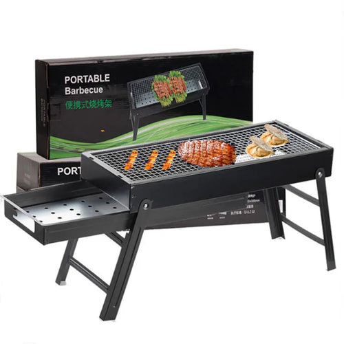 HKM-025171 Foldable Portable Charcoal Grill for Camping and Outdoor BBQ Parties