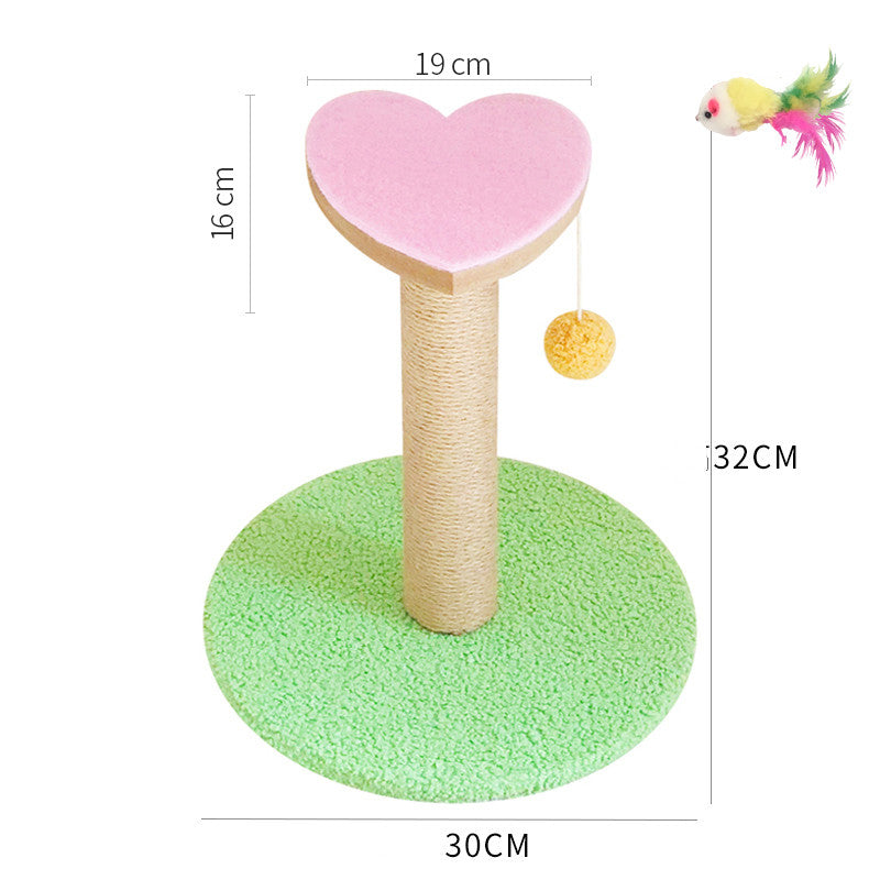 HKM-0251837 Cat Scratcher with Sisal Winding and Stable Solid Wood Base - Multiple Designs Available