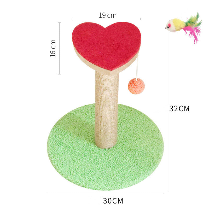HKM-0251837 Cat Scratcher with Sisal Winding and Stable Solid Wood Base - Multiple Designs Available