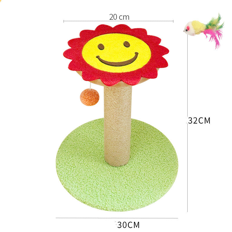 HKM-0251837 Cat Scratcher with Sisal Winding and Stable Solid Wood Base - Multiple Designs Available