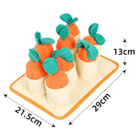 HKM-0252477 Interactive Pull Radish Puzzle Dog Toy for Sniffing and Slow Feeding Training, Made of Polar Fleece and Felt