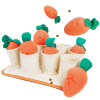 HKM-0252477 Interactive Pull Radish Puzzle Dog Toy for Sniffing and Slow Feeding Training, Made of Polar Fleece and Felt