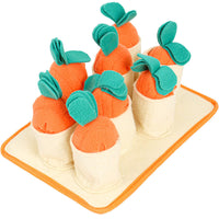 HKM-0252477 Interactive Pull Radish Puzzle Dog Toy for Sniffing and Slow Feeding Training, Made of Polar Fleece and Felt