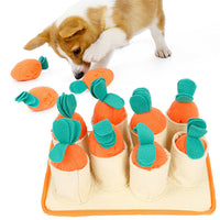 HKM-0252477 Interactive Pull Radish Puzzle Dog Toy for Sniffing and Slow Feeding Training, Made of Polar Fleece and Felt