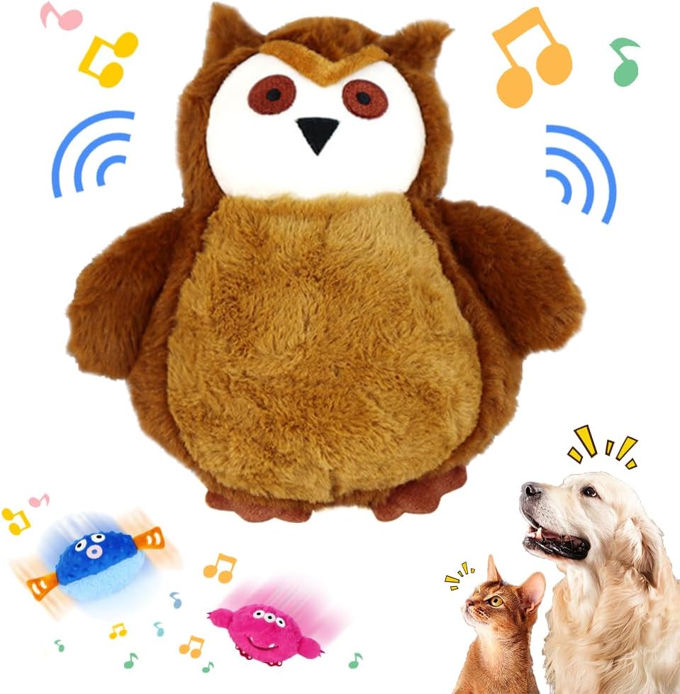 HKM-0253117 Interactive Rechargeable Pet Plush Toy with Sounds for Dogs - Engaging Moving Chew Toy for Teething and Exercise