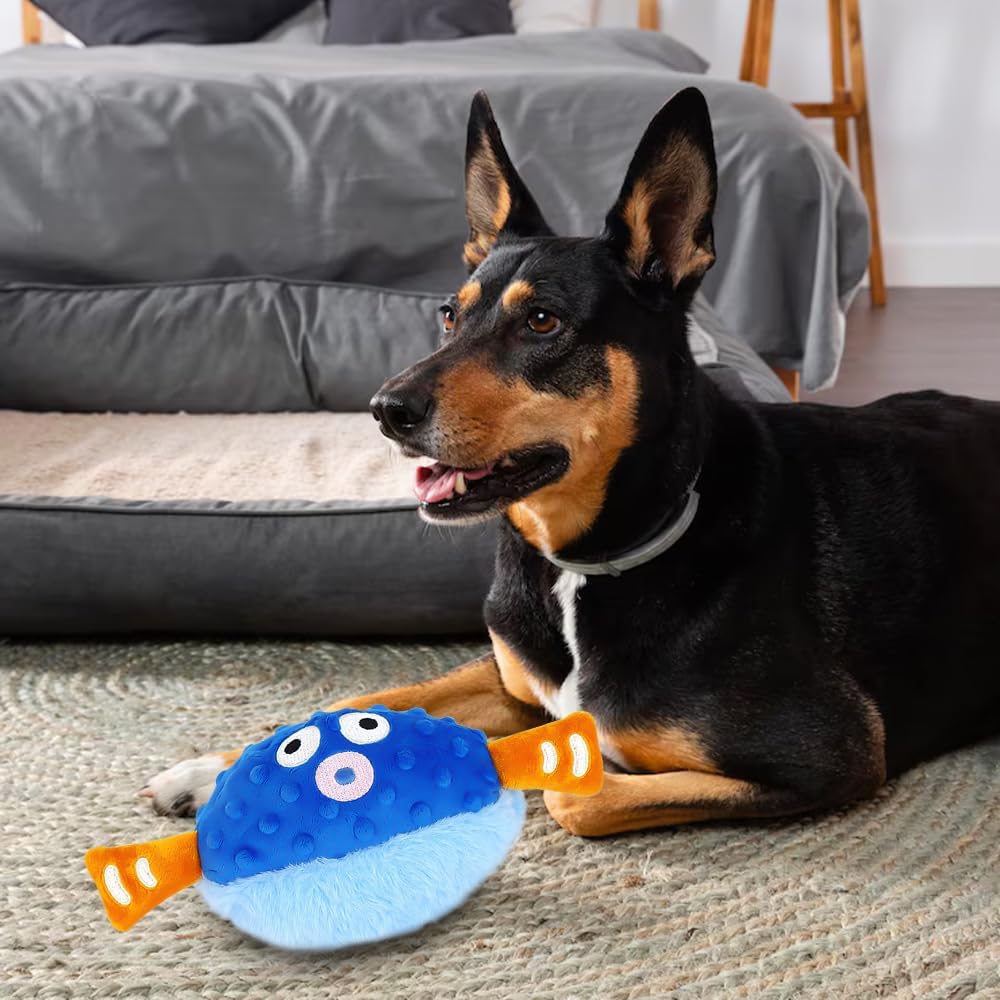 HKM-0253117 Interactive Rechargeable Pet Plush Toy with Sounds for Dogs - Engaging Moving Chew Toy for Teething and Exercise