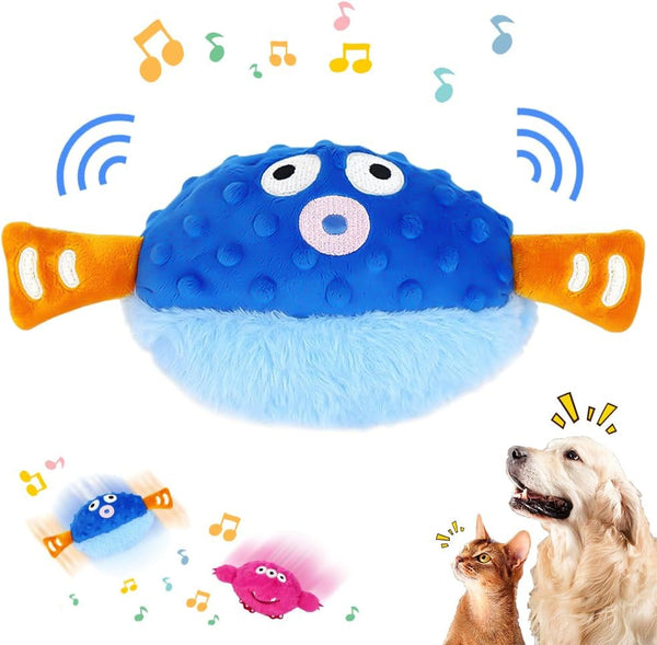 HKM-0253117 Interactive Rechargeable Pet Plush Toy with Sounds for Dogs - Engaging Moving Chew Toy for Teething and Exercise