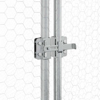 HKM-0253245 Spacious Silver Galvanized Chicken Coop with Secure Locking Door – Ideal for Chickens and Small Animals