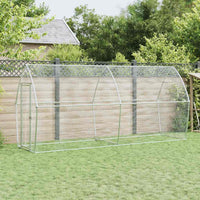 HKM-0253245 Spacious Silver Galvanized Chicken Coop with Secure Locking Door – Ideal for Chickens and Small Animals