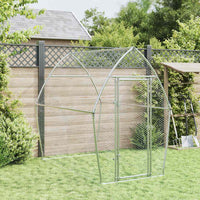 HKM-0253245 Spacious Silver Galvanized Chicken Coop with Secure Locking Door – Ideal for Chickens and Small Animals