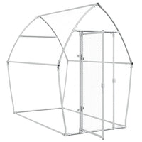 HKM-0253245 Spacious Silver Galvanized Chicken Coop with Secure Locking Door – Ideal for Chickens and Small Animals