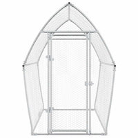 HKM-0253245 Spacious Silver Galvanized Chicken Coop with Secure Locking Door – Ideal for Chickens and Small Animals