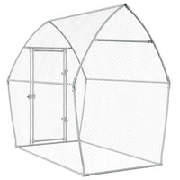 HKM-0253245 Spacious Silver Galvanized Chicken Coop with Secure Locking Door – Ideal for Chickens and Small Animals