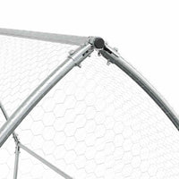 HKM-0253245 Spacious Silver Galvanized Chicken Coop with Secure Locking Door – Ideal for Chickens and Small Animals