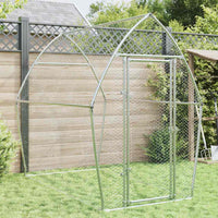 HKM-0253245 Spacious Silver Galvanized Chicken Coop with Secure Locking Door – Ideal for Chickens and Small Animals