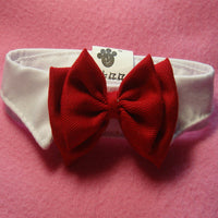 HKM-0253885 Red Butterfly Festival Cotton Bow Tie for Pet Collar - Adjustable Size, Stylish Design