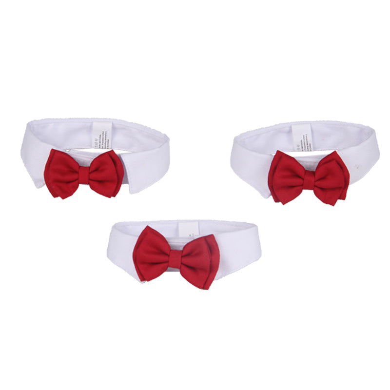 HKM-0253885 Red Butterfly Festival Cotton Bow Tie for Pet Collar - Adjustable Size, Stylish Design